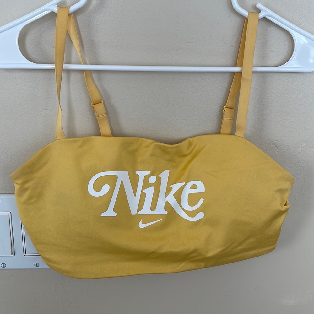Nike yellow sports bra. Size large women.